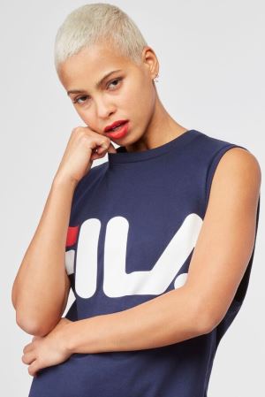 FILA Sesto Sleeveless Tee Shirts Navy,Womens Clothing | CA.EUNZJG106